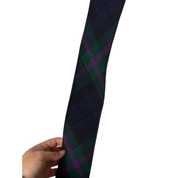 New Rugdy Polo Ralph Lauren green purple wide plaid Belt sz M main image 9
